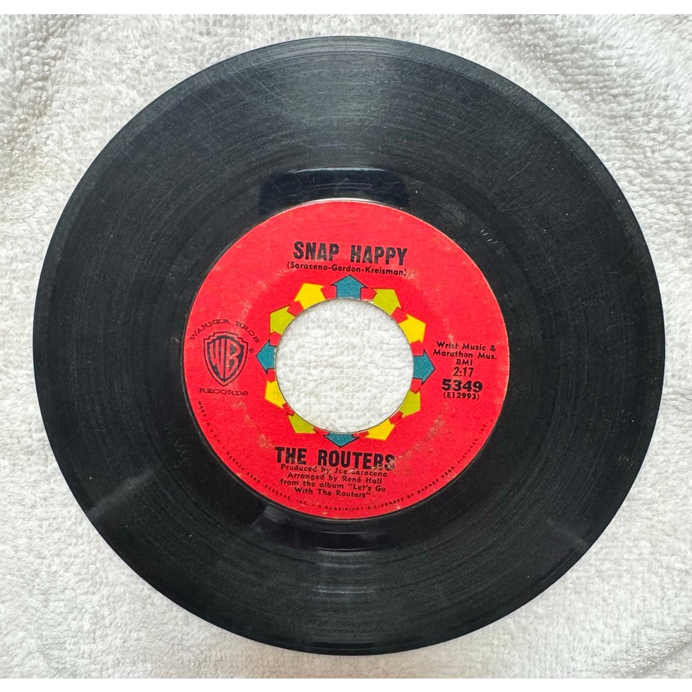1963 Warner Bros Record 45 RPM The Routers “Sting Ray / Snap Happy”
